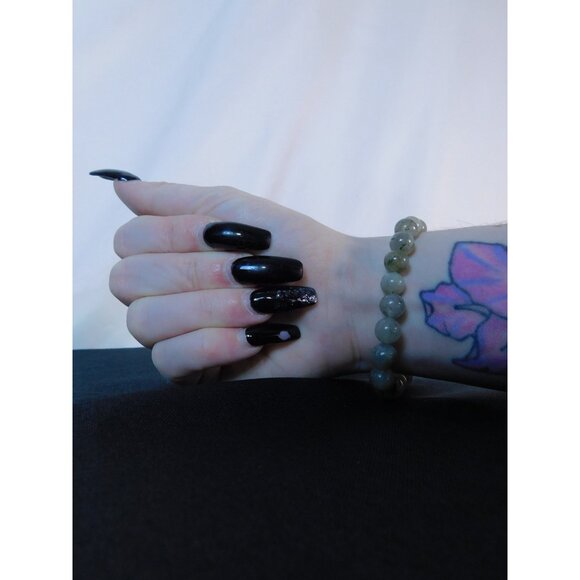 Labradorite Bead Bracelet Natural Crystal Stone Stretch Unisex Healing Jewelry G - Picture 10 of 12